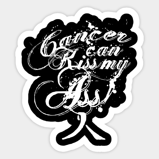 Cancer Can Kiss My Ass! Lung (White Ribbon) Sticker by Adam Ahl